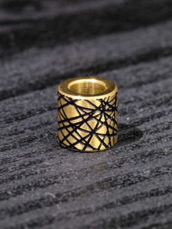 Бусины цветные «Паутина» из нержавеющей стали с лазерной гравировкой