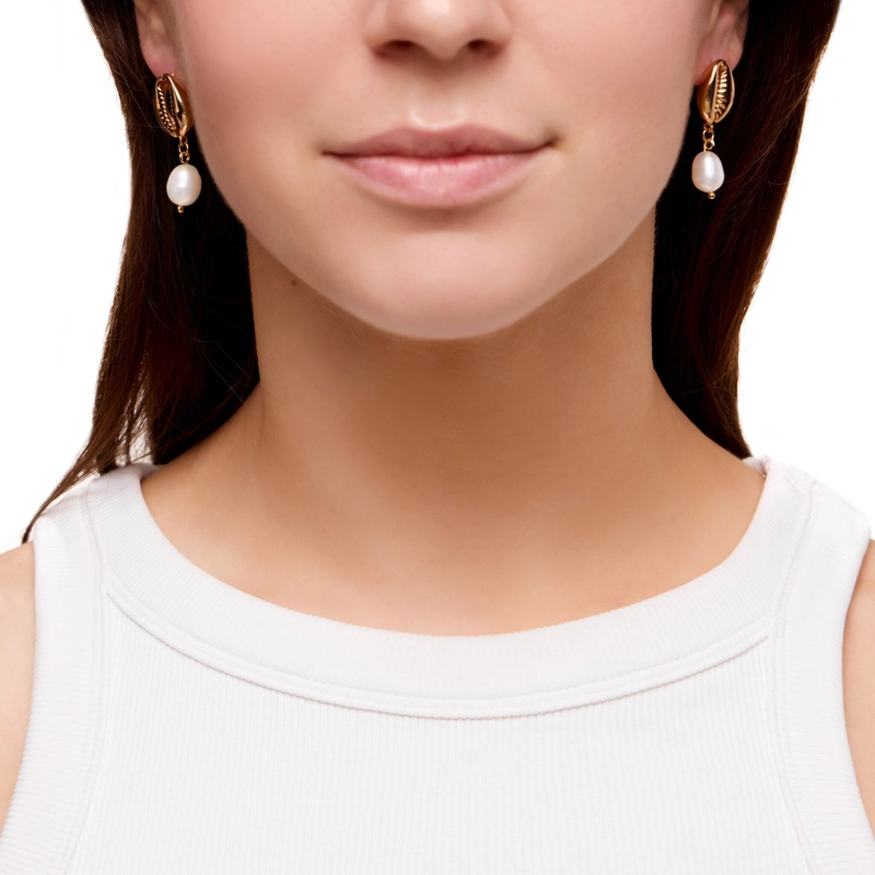 Серьги Капля и Ракушка