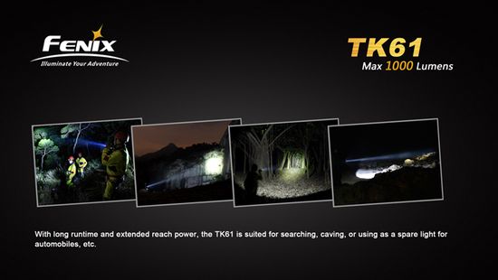 Дальнобойный мощный фонарь Fenix TK61, 1000 люмен
