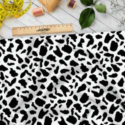 Ткань кулирная гладь белый гепардный принт
