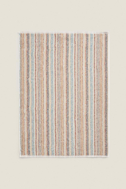 ZARA HOME ПОЛОСАТОЕ КУХОННОЕ ПОЛОТЕНЦЕ ИЗ МАХРОВОЙ ТКАНИ, ГОЛУБОВАТЫЙ