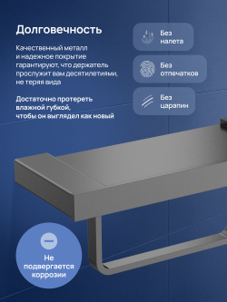 Держатель для туалетной бумаги STWORKI Дублин S41345GB настенный, вороненая сталь, с полкой