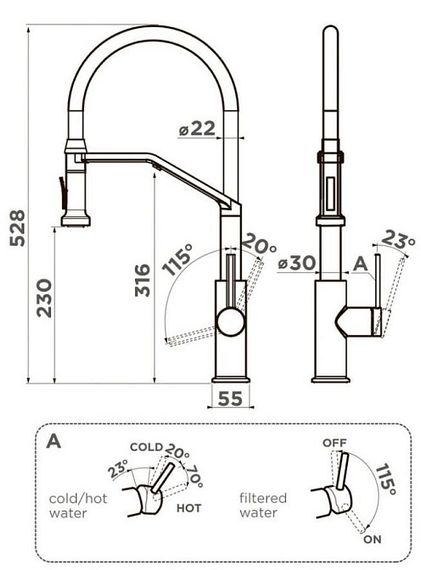 Смеситель OMOIKIRI Makkari 2 Plus-SB-LG-BL (арт.4994496 )