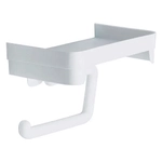 Держатель для туалетной бумаги с полочкой белый