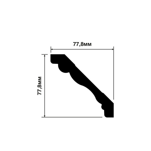 HiWood. Плинтус потолочный A1011 (77,8*77,8*2000мм) Фитополимер/дюрополимер