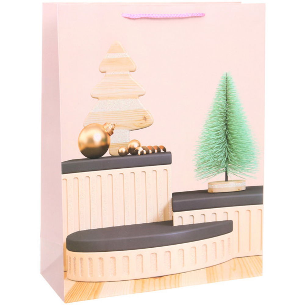 Пакет подарочный «Стильная зима» 26*32*10 см