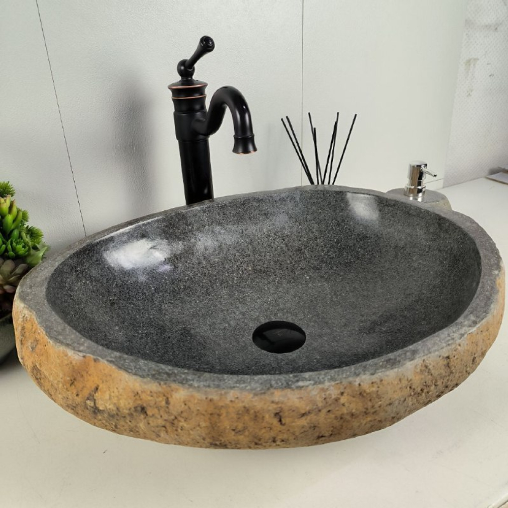 Раковина из речного камня RS-62084 (56*44*15)