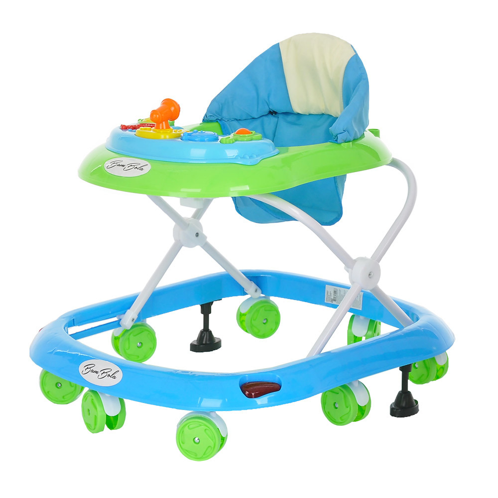 BAMBOLA Ходунки Капитан (8 колес,игрушки,муз) (60*57*57) Light blue+Green/Голубой