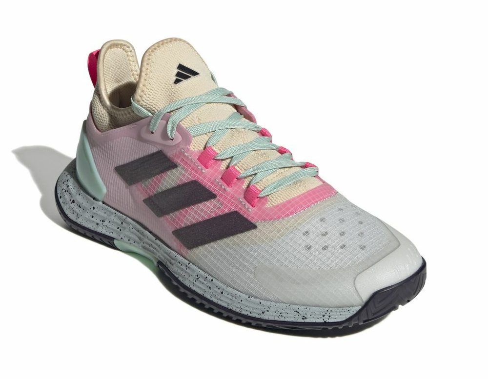 Мужские кроссовки теннисные Adidas Adizero Ubersonic 4.1 M - crystal white/aurora met/semi flash aqua