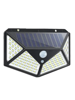 100 SMD LED Уличный светодиодный фонарь на солнечной батареи, с датчиком движения на стену дома