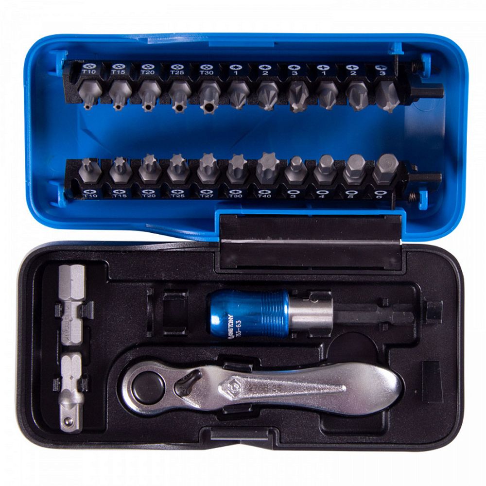 KING TONY (1026CQ-AM) Набор вставок (бит) серии "ATOM", 1/4", PH, PZ, Hex, Torx, 26 предметов