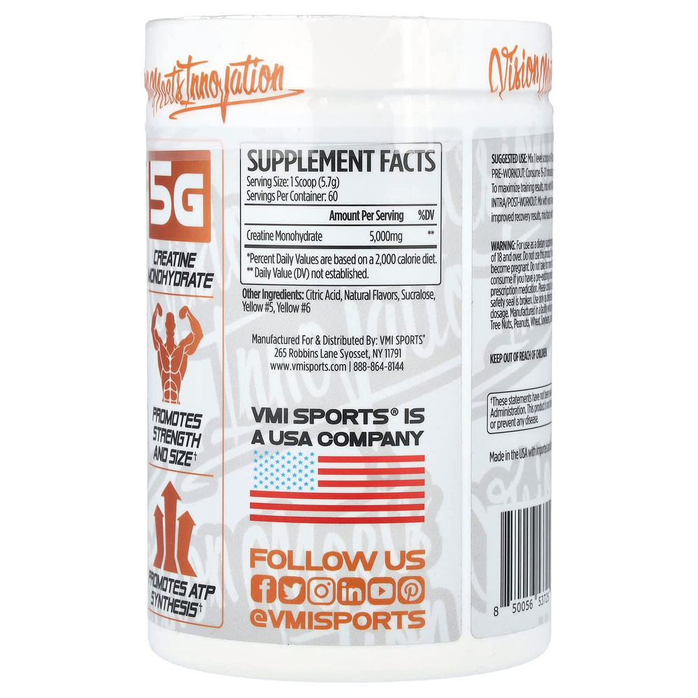 VMI Sports, Моногидрат креатина, персик и манго, 342 г (12,1 унции)