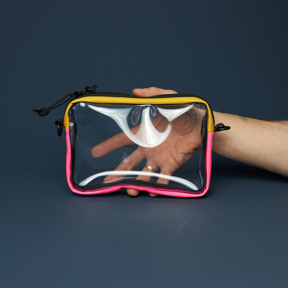 Transparent Case GO box ярко-розовый/желтый/бордовый