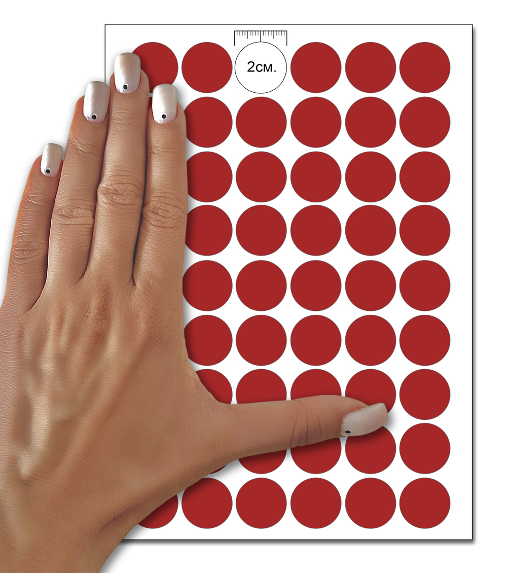 Темно-красные виниловые наклейки для маркировки Policomprint М4, 20 мм.