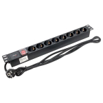 Блок розеток 19", 8 розеток EKF TRP-HPD-LS-16A-8SH-2MSH
