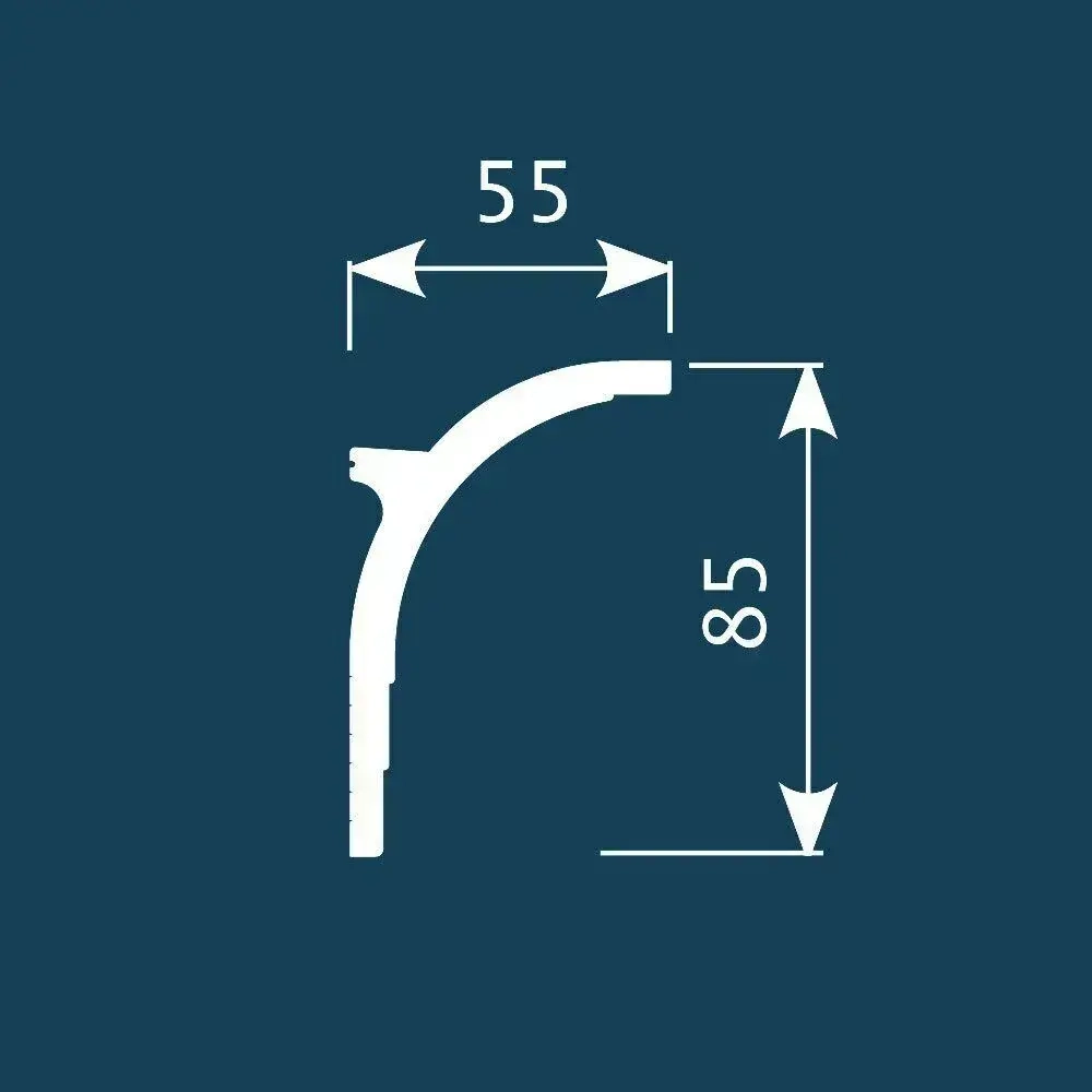 Карниз под скрытое освещение 85х55х2000мм. Экополимер потолочный плинтус Cosca KX045