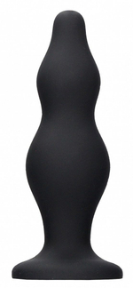Черная анальная пробка Bubble Butt Plug - 11,6 см. (Цвет: черный)