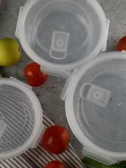 Контейнеры для еды стеклянные, 3 шт, круглые 880/600/325 мл