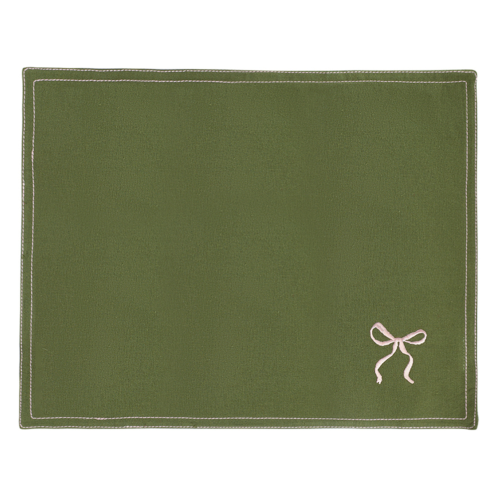 Салфетка под приборы fancy bows оливкового цвета из коллекции essential, 35х45 см