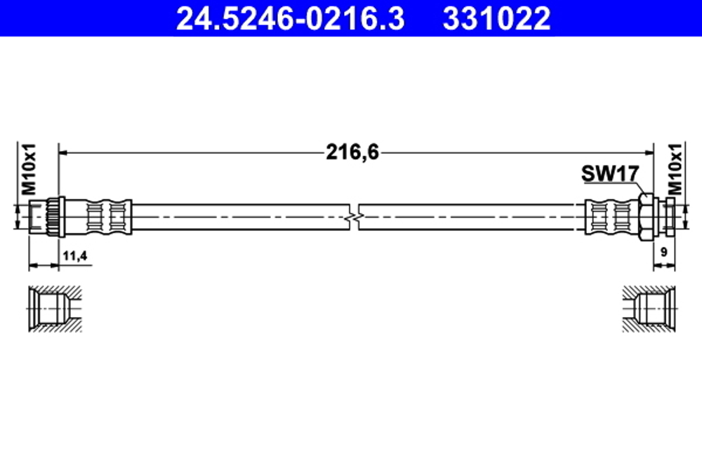ATE - 24524602163-ATE - Brake Hose