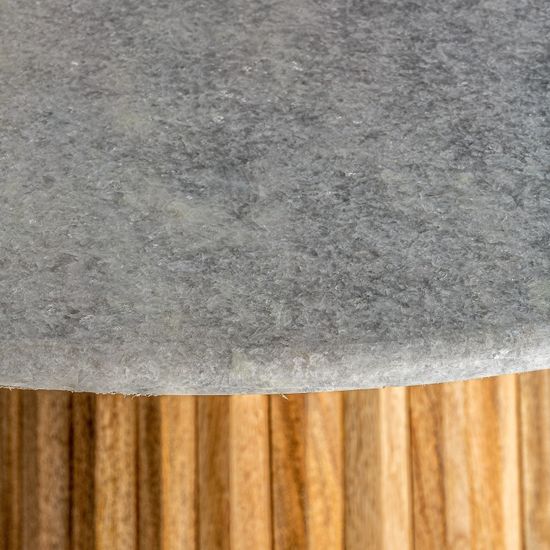 Обеденный стол из дерева Plisse 121 см натуральный мрамор и дерево Испания
