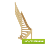 Лестница на второй этаж ЛС-07м/4 Левая с подступенками