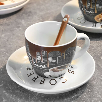 Чайный набор на 4 персоны 180мл с ложками "Горячий шоколад"