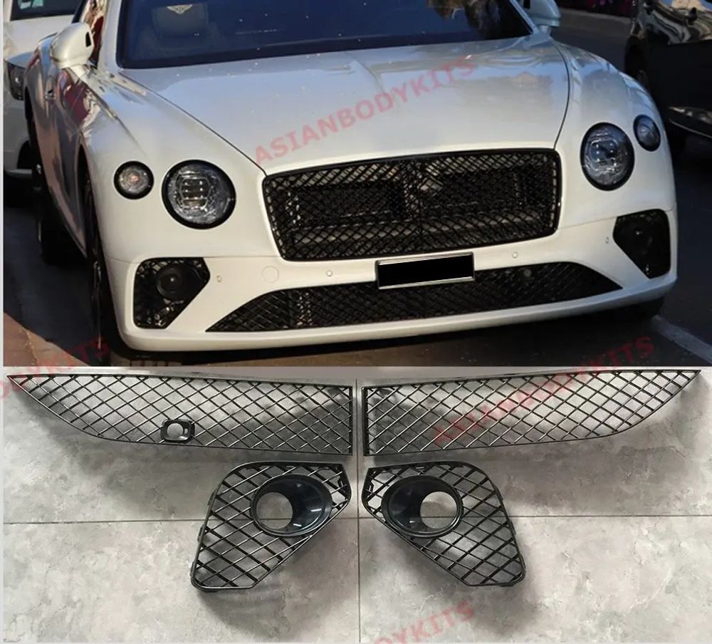 Передние решетки для Bentley Continental GT V8 W12 2018+ (черные) Бентли Континенталь