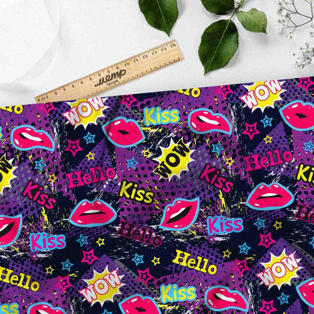 Ткань дюспо wow kiss pop art