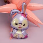 Шар с клапаном (16''/41 см) Мини-фигура, Зайка, Сиреневый, 1 шт.