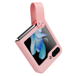 Чехол светло-персиковый (Light Peach) с мягким силиконовым покрытием от Nillkin для Samsung Galaxy Z Flip 5, серия Flex Flip