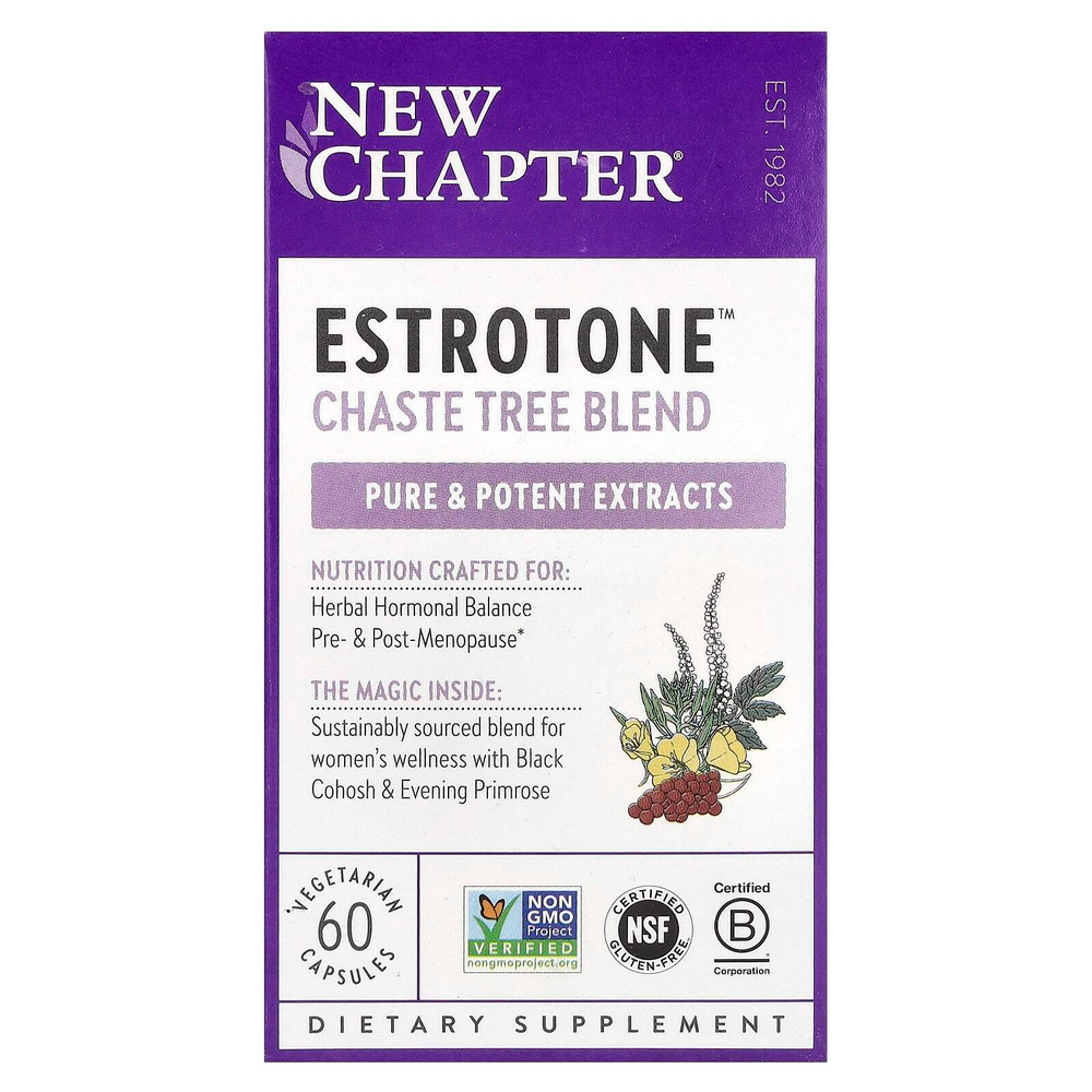 New Chapter, Estrotone, 60 вегетарианских капсул