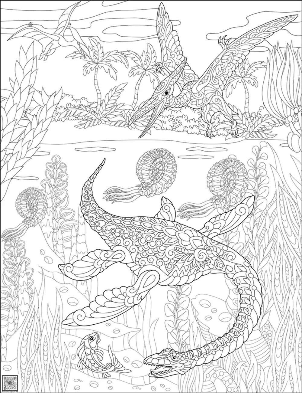 Цифровое панно ID Wall Раскраска "Животные древнего мира"