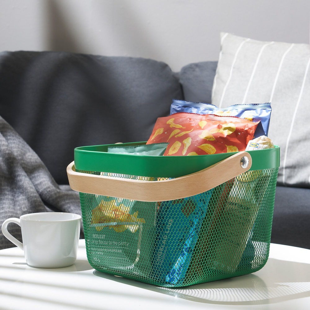 Корзина IKEA RISATORP (РИСАТОРП), Темно-зеленый, 25x26x18 см