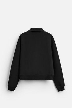 ZARA ТОЛСТОВКА ИЗ ВЫСОКОТЕХНОЛОГИЧНОЙ ТКАНИ С ЗАСТЕЖКОЙ-МОЛНИЕЙ, ЧЕРНЫЙ