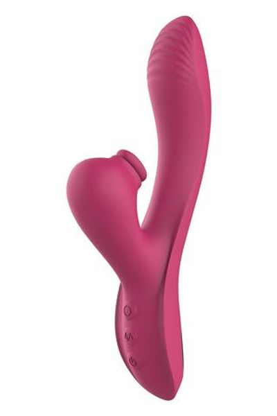 Розовый вибратор-кролик Dual G-Spot Vibe - 22,5 см. (Цвет: розовый)