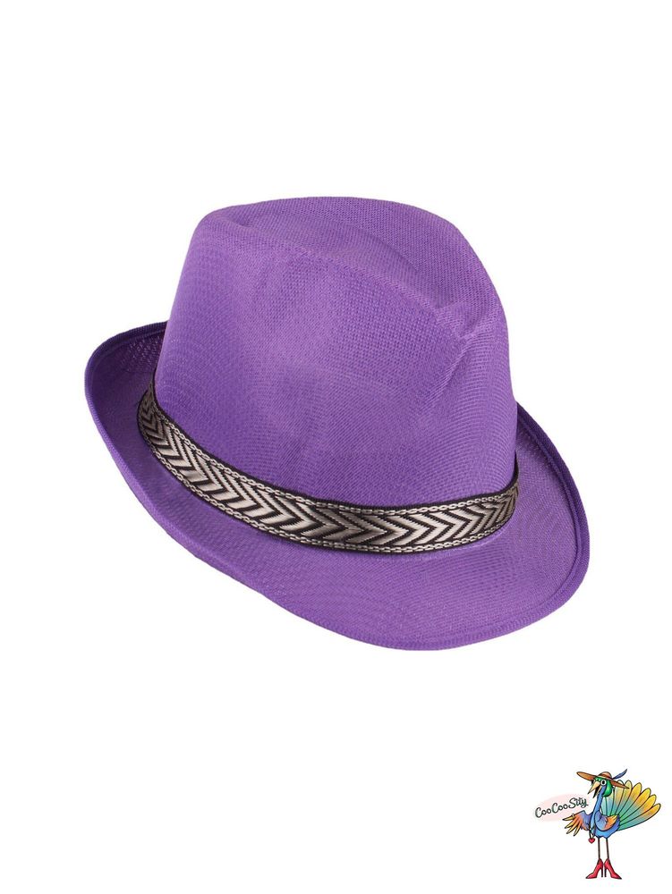 шляпа Стиляга детская, цвет фиолетовый, ог 54 см