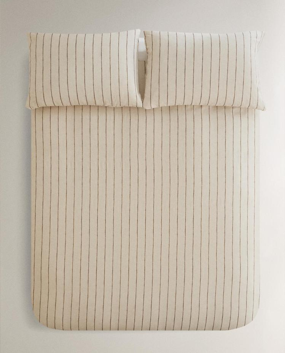 ZARA HOME ПОДОДЕЯЛЬНИК В ПОЛОСКУ, СВЕТЛО-БЕЖЕВЫЙ