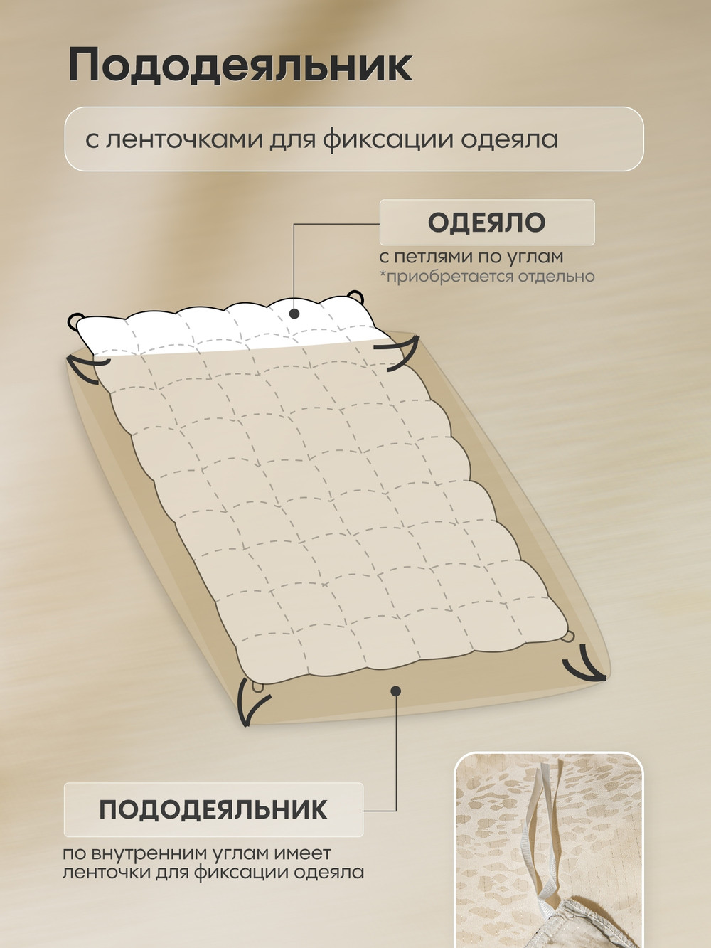 Комплект постельного белья на резинке Сатин-Жаккард Тессоро «Вечерний бриз»