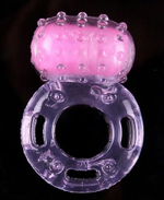 Розовое виброкольцо с пупырышками (Цвет: розовый)