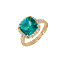 Кольцо-зеленый камень, золото