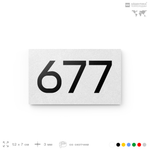 Номер на дверь 677, табличка на дверь для офиса, квартиры, кабинета, аудитории, склада, белая 120х70 мм, Айдентика Технолоджи