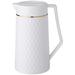 Термос 1л со стеклянной колбой, цвет белый