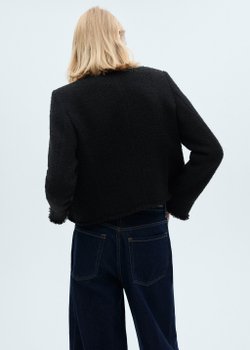 Куртка из твида с пуговицами-стразами