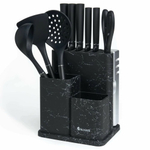 Набор ножей и кухонных принадлежностей 11 предметов, цвет мрамор