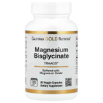 California Gold Nutrition, бисглицинат магния, с TRAACS®, 60 растительных капсул (100 мг в 1 капсуле)