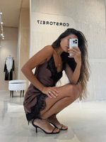 Комбине с кружевом мини