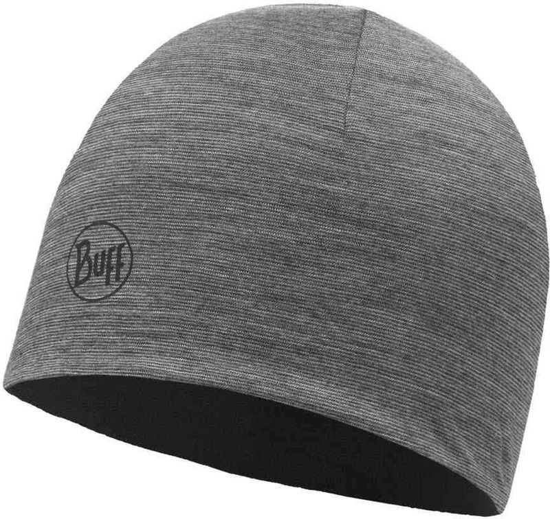 Тонкая шерстяная шапка детская Buff Hat Wool Iightweight Black-Grey Фото 1