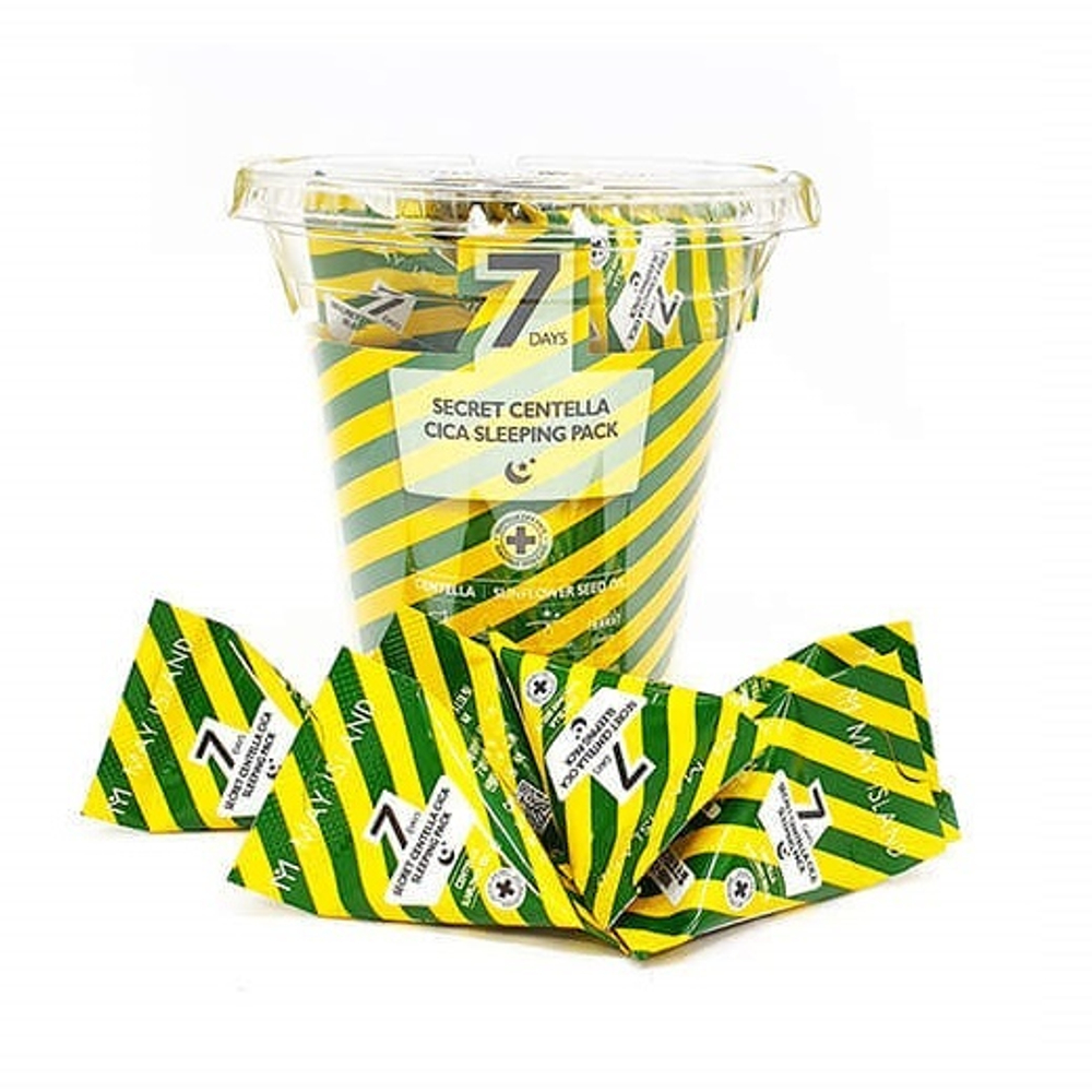 Успокаивающая ночная маска с Центеллой азиатской May Island 7-Days Cica Secret Centella Sleeping Pack 12x5г