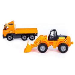 Автомобиль бортовой и трактор-погрузчик в наборе